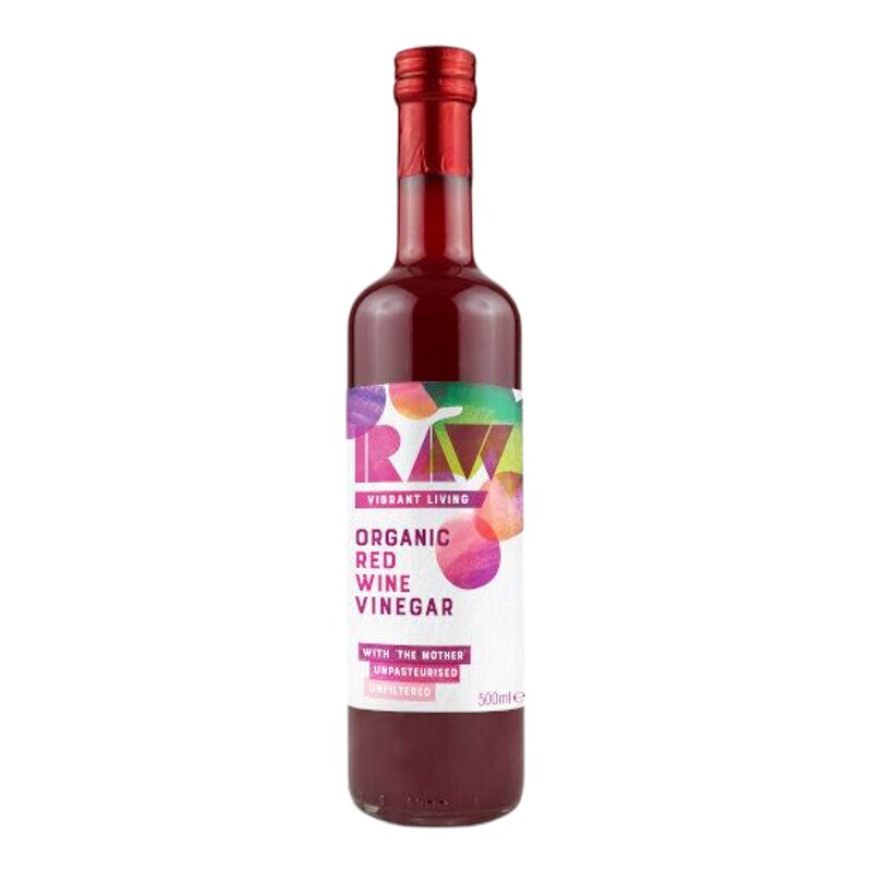 Raw Vibrant Living 有机红酒醋含酵母500ml有机认证烹饪调料进口