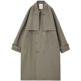 高端廓形男士风衣中长款春秋季休闲外套韩版潮流痞帅气宽松披风男