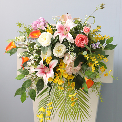 仿真演讲台花艺婚礼活动庆典开业年会台花壁挂花排发布会布置花