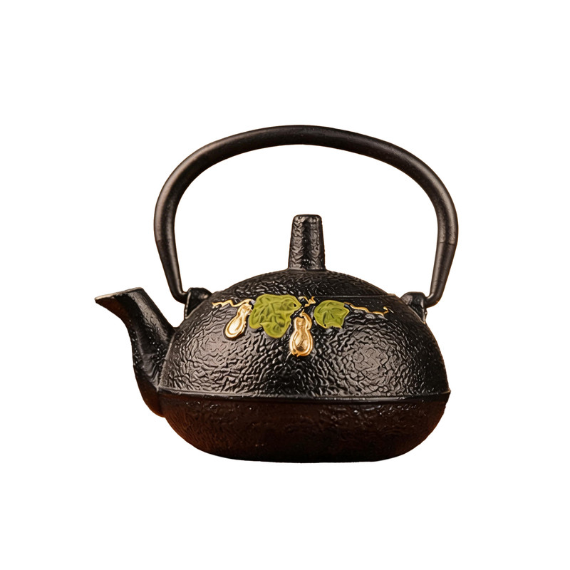 典工堂家用茶具彩绘葫芦铸铁茶壶