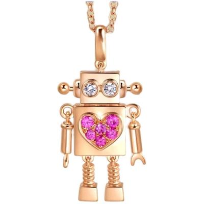 周生生粉红色蓝宝石项链18k金