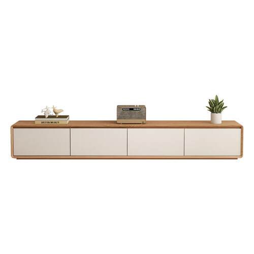 厂家直销现代极简日式原木色系小户型客厅地柜电视机柜实木多层板