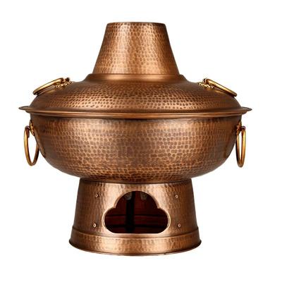 莱釜复古纯铜手工火锅锤点