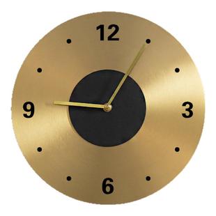 北欧现代极简风格纯铜挂钟个性创意客厅家用免打孔样板间玄关钟表