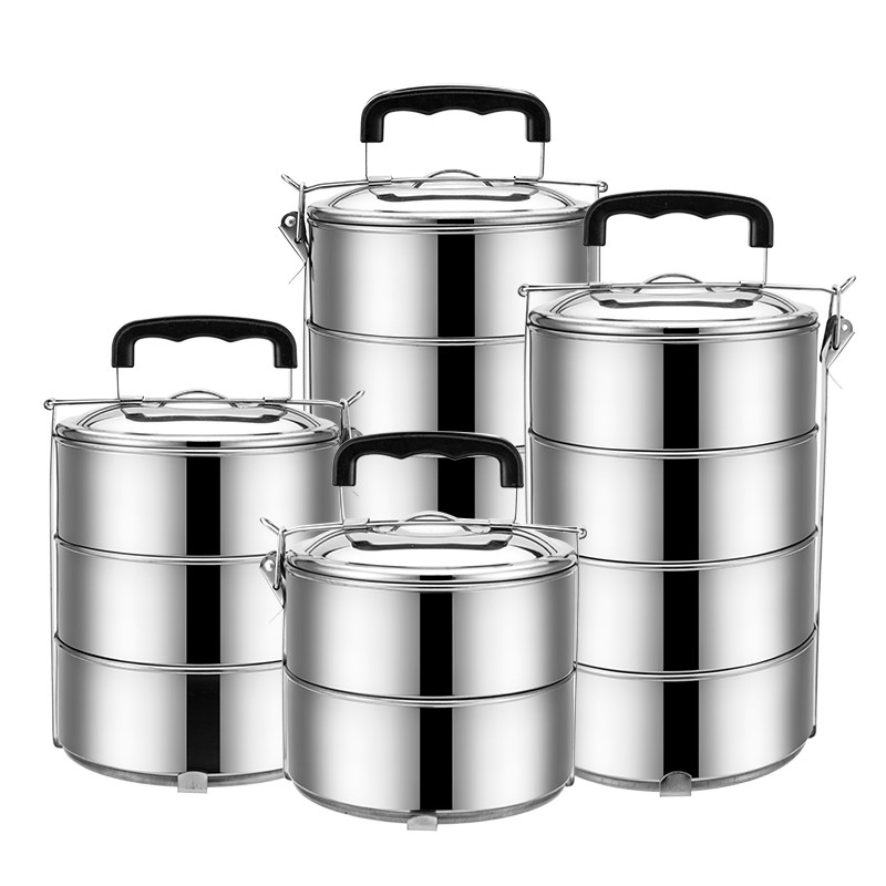 不锈钢大容量保温饭盒多层手提便当盒学生提锅加热餐盒提篮饭桶