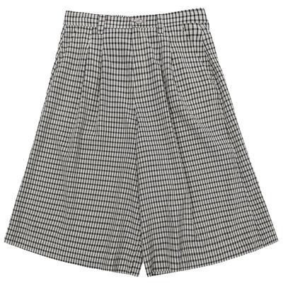 谜底休闲裤女2025夏复古老钱风通勤格纹裙裤宽松七分裤252MK0565