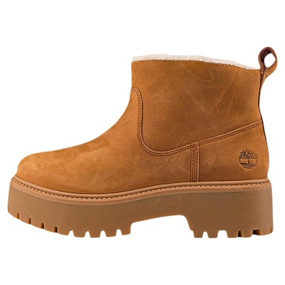 添柏岚女鞋中帮靴雪地靴加绒保暖