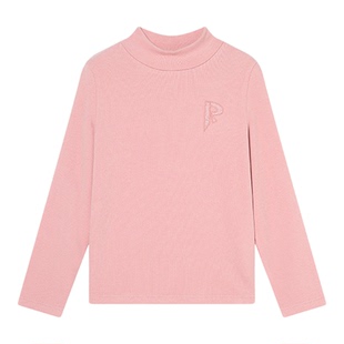 RBIGX瑞比克童装秋季新款半高领百搭休闲宽松女童长袖T恤打底衫