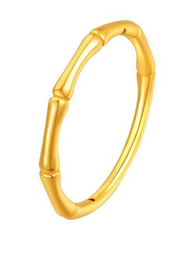 庆大福黄金竹节戒指女节节高升