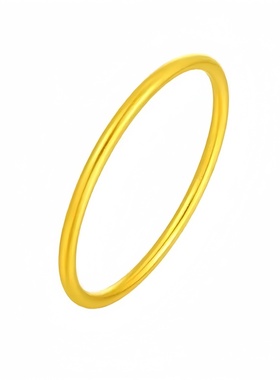 9999足金包银黄金素圈手镯