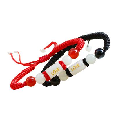 夜光刻字红绳异地恋风情侣手链