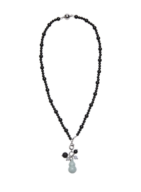 PEMISS新中式翡翠葫芦黑玛瑙项链