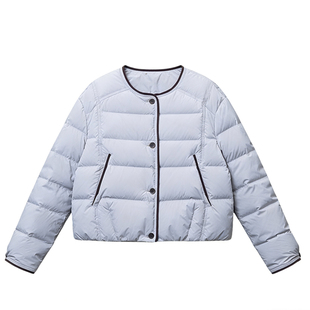 鸭鸭韩版2025年冬季新款羽绒服女士短款圆领宽松休闲百搭防寒外套