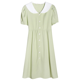 孕妇天枢混纺斜纹翻领通勤连衣裙2026新款夏装可哺乳孕妇裙中长款