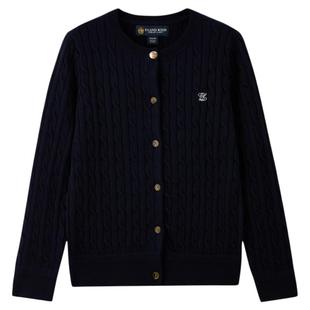 【29%绵羊毛】elandkids衣恋童装女童针织开衫25秋冬新款绞花毛衣