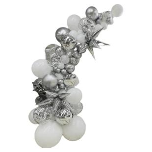 门店开业白银主题气球链拱门立柱布置宝宝周岁生日派对气球装饰品