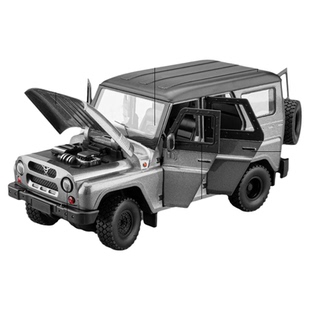 车致合金车模1:18俄罗斯瓦兹猎人越野车声光回力玩具模型摆件代发