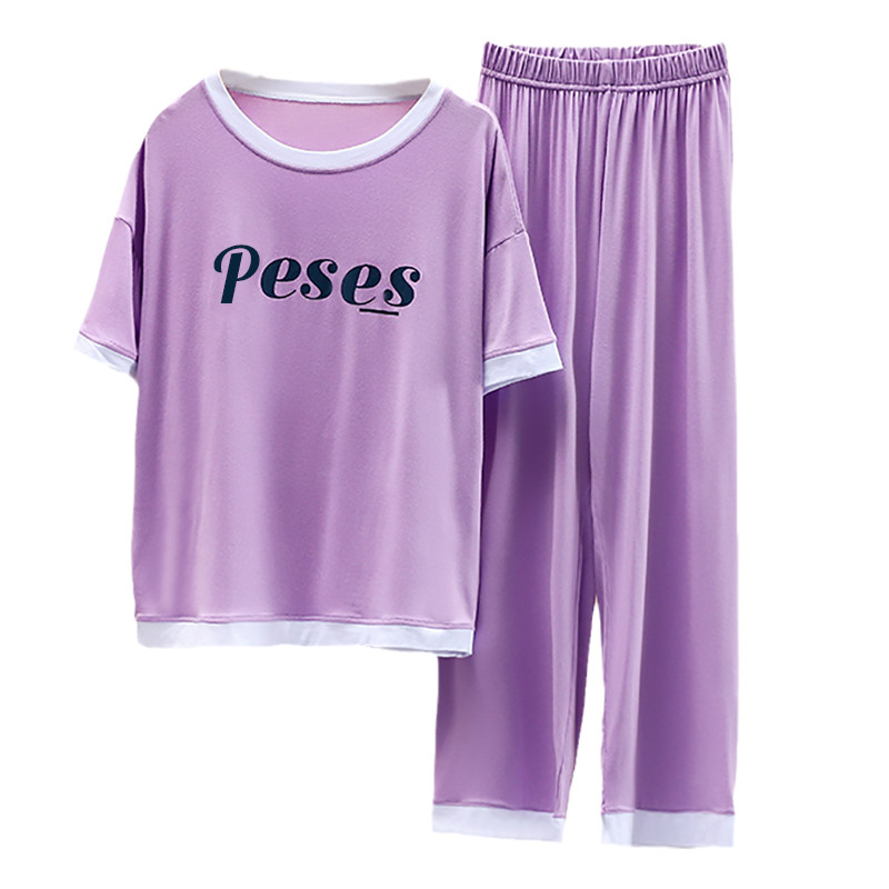 莫代尔男童夏季薄款家居服套装