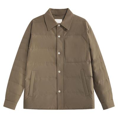 【三防面料】ZIOZIA通勤男装25冬新品宽松翻领羽绒夹克上衣外套