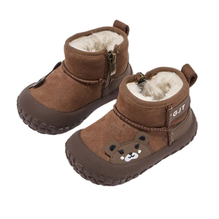 冬季宝宝雪地靴加绒保暖棉鞋1一3岁男女婴儿学步鞋子防滑防踢加厚