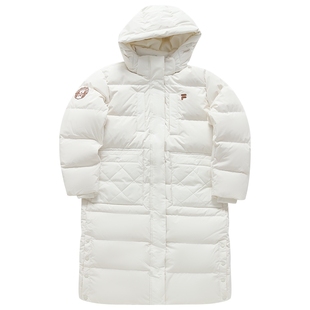 FILA FUSION斐乐羽绒服女长款外套冬季女款保暖防风休闲女装上衣