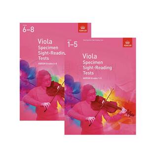 英皇考级 中提琴视奏测试 1-5级和6-8级 ABRSM英文原版书 Viola Specimen Sight-Reading Tests 9781848493544/9781848493551