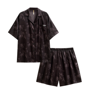 家乐芬睡衣女士夏季丝绸家居服短袖短裤夏天冰丝仿真丝套装高级感