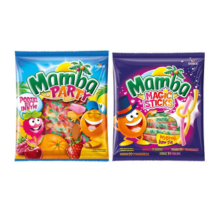 【618狂欢节】MAMBA进口魔法棒混合水果软糖儿童零食喜糖果140g