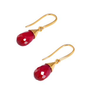 若华珠宝流光 鸽血红宝石耳环女18K金彩宝耳钩厚金耳饰礼物定制