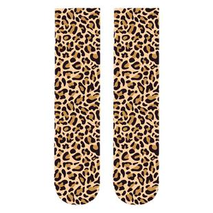 只能凭直觉~复古豹纹袜潮流秋冬氛围及膝堆堆小腿袜少女