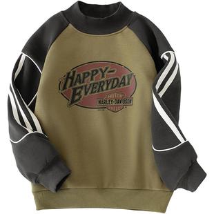 小象汉姆童装男童加绒卫衣半高领儿童冬装保暖打底衫2025新款韩版