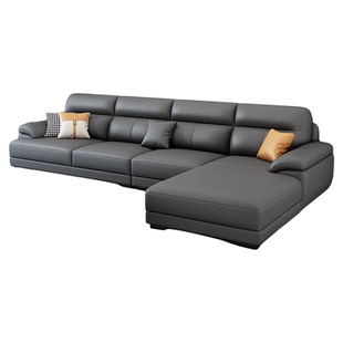 北欧真皮沙发头层牛皮现代简约贵妃沙发客厅2025新款直排沙发组合