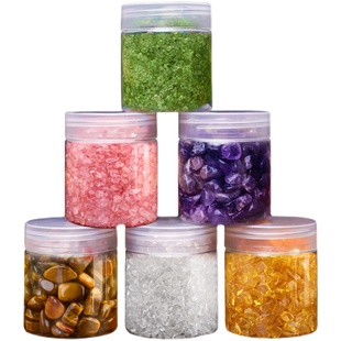 水晶碎石天然黄水晶白粉紫五色玛瑙碎石原石颗粒御守盐鱼缸铺底石