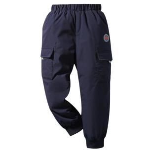 雅鹿儿童羽绒裤男童女童宝宝加厚小孩子男宝女宝大童冬季外穿裤子