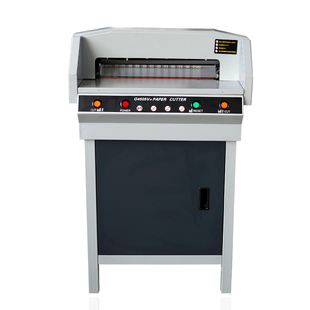 弘文4505电动切纸机小型自动重型裁纸机图文办公裁纸刀标书裁切机厚层自动裁切刀切书机不干胶切割机切纸刀