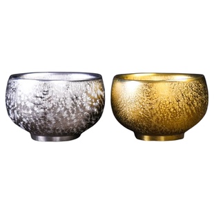 黄金盏鎏金开窑鎏银杯复古茶杯陶瓷家用茶具主人杯茶盏个人杯茶碗
