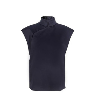 MS断码清仓现代中式民国风琵襟立领知识分子儒雅坎肩马甲女~周郎