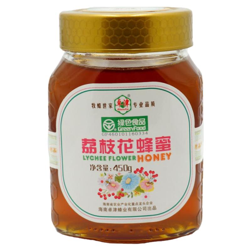 卓津荔枝花蜜450g荔枝蜜海南永兴火山蜂蜜绿色食品系列认证包邮