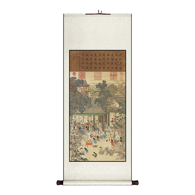 岁朝欢庆图走廊过道卷轴挂画