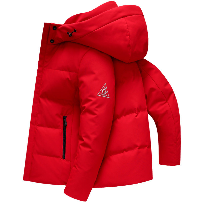 雪中飞本命年红色连帽保暖羽绒服
