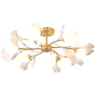 法式轻奢全铜客厅吊灯餐厅灯现代简约高级感奶油风卧室灯吸顶灯具