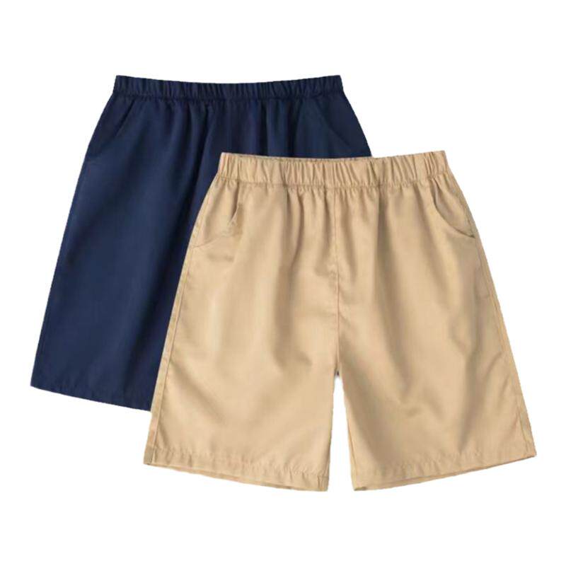 儿童西裤夏季藏青卡其色校服短裤