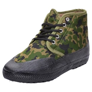 冬季加绒加厚解放鞋男款高帮迷彩帆布鞋女户外保暖防滑耐磨劳保鞋