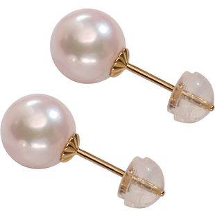 南珠宫18K金国产合浦海水珍珠耳钉素钉环饰女珠帘玉幕 品牌补贴