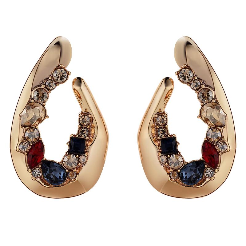 法国Eternelle奥地利水晶耳环法式复古时髦个性耳饰女繁花老钱风