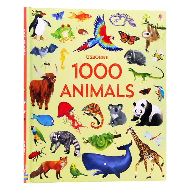 1000种动物 1000 Animals Usborne出品 英文原版绘本 儿童认知识物 动物绘本 精装大开 英语绘本单词幼儿早教英语启蒙