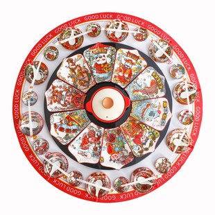 年夜饭拼盘餐具组合盘子菜盘家用2026新款过年碗盘套装团圆饭碗碟