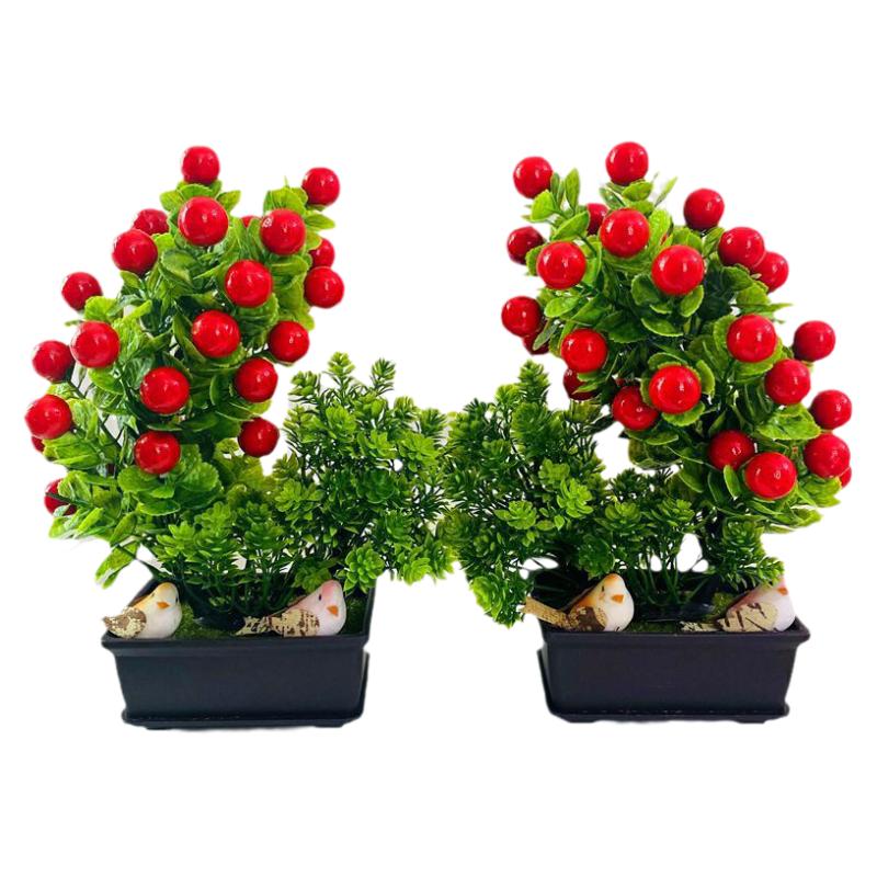 仿真花小摆件假花富贵果绿植物
