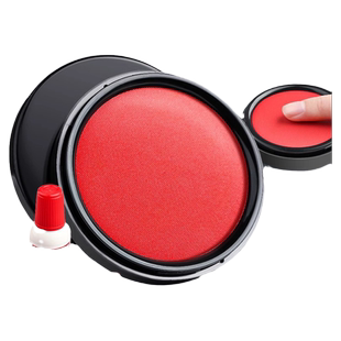 得力红色印台印泥油性大号快干原子印油财务会计盖章印尼办公用品中号小号便捷秒干速干按手印指纹圆形印泥盒