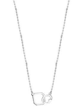 双扣s925女简约气质镶钻锆石项链